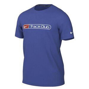 Nike Hyverse Track Club Men's Dri-FIT UV Short-Sleeve Running Gym Top Blue Large